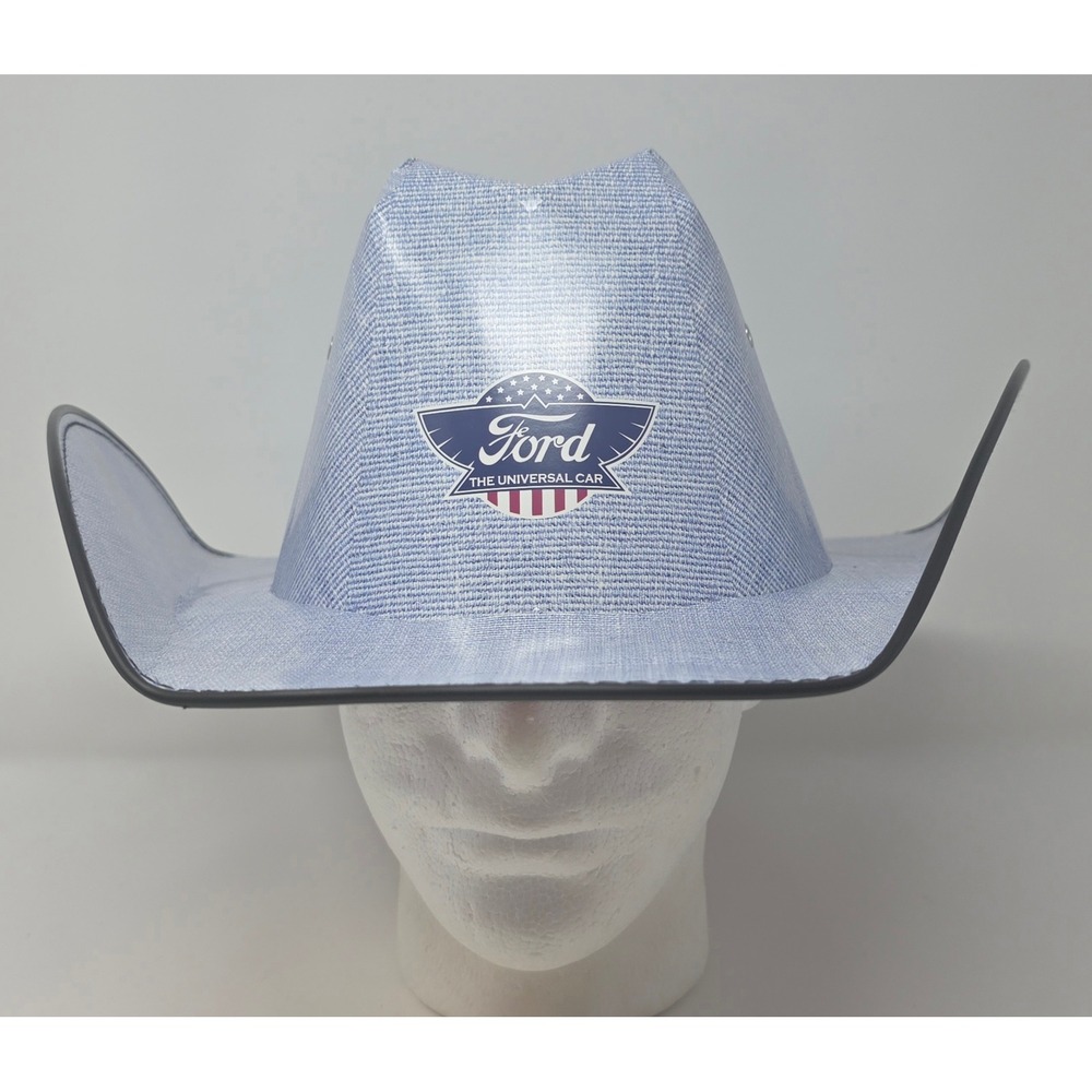 Ford Cowboy Hat Light Blue Heritage The Universal Car Patriotic Cardboard NWOT